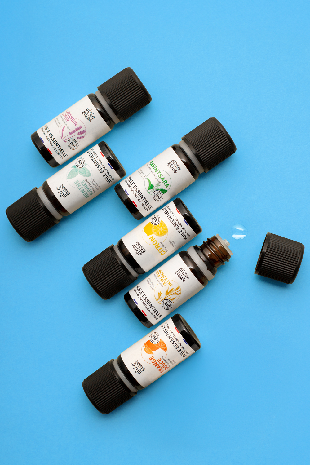 Huile essentiel aux choix,, à choisir en fonction du parfums ou bien des vertus 